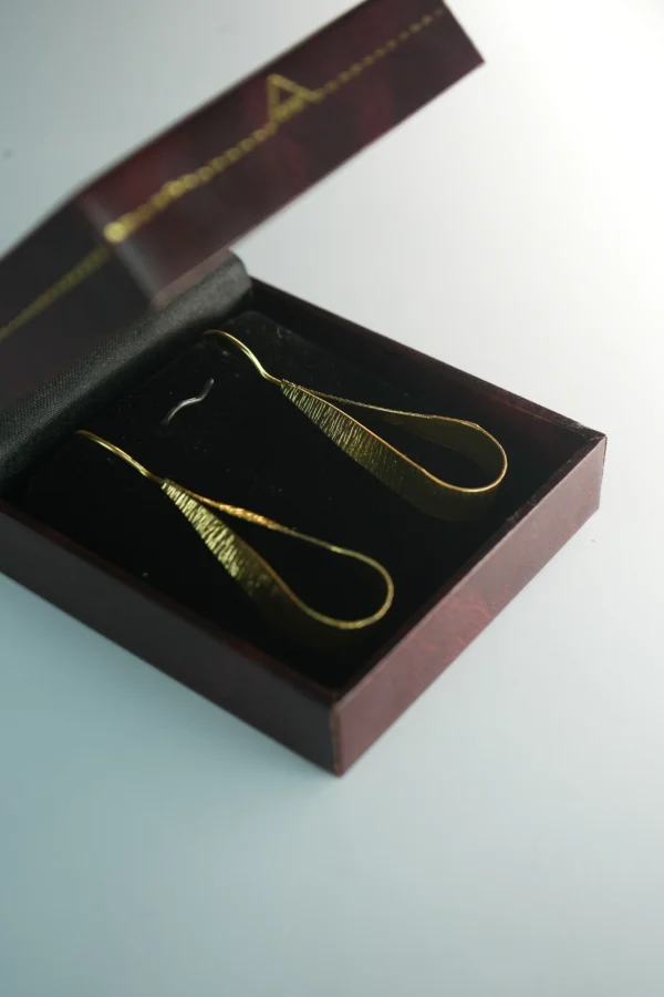 Handcrafted Textured Loop Drop Gold Plated Earrings – Lightweight & Elegant - Image 6