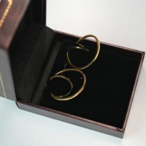 Hand Crafted Minimalist Double Layer Gold Plated Hoop Earrings
