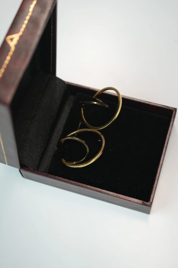 Hand Crafted Minimalist Double Layer Gold Plated Hoop Earrings