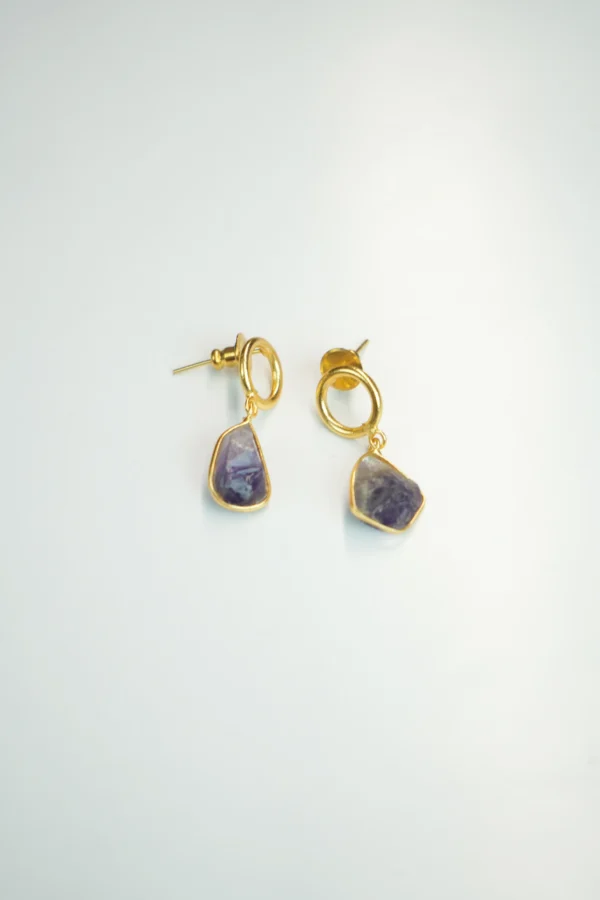 Gold plated Amethyst & Pearl Charm Gold-Plated Jewelry Set - Image 6